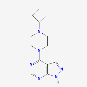 molecular formula C13H18N6 B6471362 1-cyclobutyl-4-{1H-pyrazolo[3,4-d]pyrimidin-4-yl}piperazine CAS No. 2640895-69-6