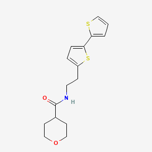 molecular formula C16H19NO2S2 B6471363 N-(2-{[2,2'-bithiophene]-5-yl}ethyl)oxane-4-carboxamide CAS No. 2640964-03-8