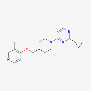 molecular formula C19H24N4O B6471369 2-cyclopropyl-4-(4-{[(3-methylpyridin-4-yl)oxy]methyl}piperidin-1-yl)pyrimidine CAS No. 2640829-81-6