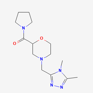 molecular formula C14H23N5O2 B6471398 4-[(4,5-dimethyl-4H-1,2,4-triazol-3-yl)methyl]-2-(pyrrolidine-1-carbonyl)morpholine CAS No. 2640977-19-9