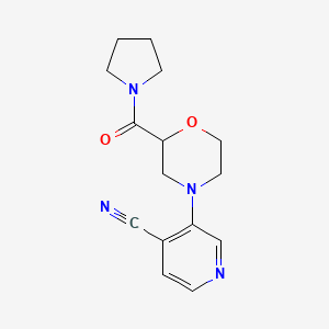 molecular formula C15H18N4O2 B6471440 3-[2-(pyrrolidine-1-carbonyl)morpholin-4-yl]pyridine-4-carbonitrile CAS No. 2640814-79-3