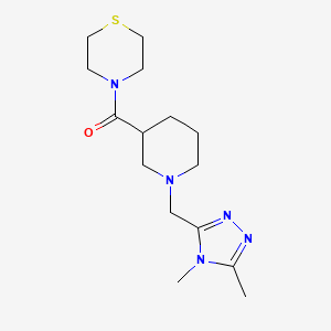 molecular formula C15H25N5OS B6471462 4-{1-[(4,5-dimethyl-4H-1,2,4-triazol-3-yl)methyl]piperidine-3-carbonyl}thiomorpholine CAS No. 2640877-88-7