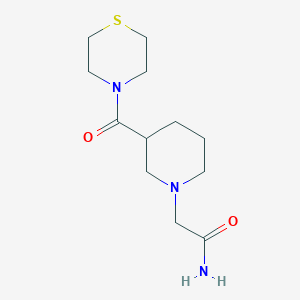 molecular formula C12H21N3O2S B6471495 2-[3-(thiomorpholine-4-carbonyl)piperidin-1-yl]acetamide CAS No. 2640863-85-8