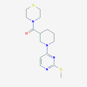 molecular formula C15H22N4OS2 B6471519 4-{1-[2-(methylsulfanyl)pyrimidin-4-yl]piperidine-3-carbonyl}thiomorpholine CAS No. 2640954-42-1