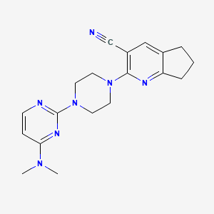 2-{4-[4-(dimethylamino)pyrimidin-2-yl]piperazin-1-yl}-5H,6H,7H-cyclopenta[b]pyridine-3-carbonitrile