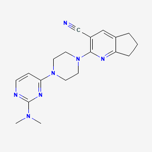 2-{4-[2-(dimethylamino)pyrimidin-4-yl]piperazin-1-yl}-5H,6H,7H-cyclopenta[b]pyridine-3-carbonitrile