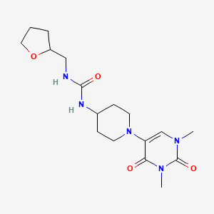 1-[1-(1,3-dimethyl-2,4-dioxo-1,2,3,4-tetrahydropyrimidin-5-yl)piperidin-4-yl]-3-[(oxolan-2-yl)methyl]urea