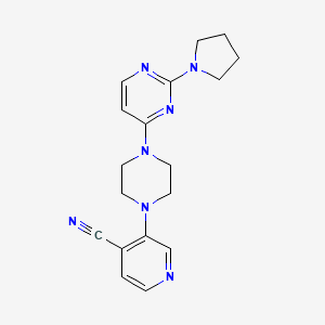 molecular formula C18H21N7 B6471610 3-{4-[2-(pyrrolidin-1-yl)pyrimidin-4-yl]piperazin-1-yl}pyridine-4-carbonitrile CAS No. 2640828-96-0