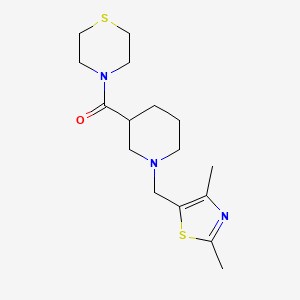 molecular formula C16H25N3OS2 B6471675 4-{1-[(2,4-dimethyl-1,3-thiazol-5-yl)methyl]piperidine-3-carbonyl}thiomorpholine CAS No. 2640978-92-1