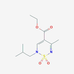 ethyl 5-methyl-2-(2-methylpropyl)-1,1-dioxo-2H-1lambda6,2,6-thiadiazine-4-carboxylate