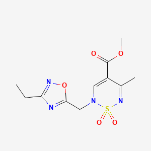 methyl 2-[(3-ethyl-1,2,4-oxadiazol-5-yl)methyl]-5-methyl-1,1-dioxo-2H-1lambda6,2,6-thiadiazine-4-carboxylate