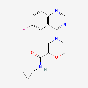 molecular formula C16H17FN4O2 B6471781 N-cyclopropyl-4-(6-fluoroquinazolin-4-yl)morpholine-2-carboxamide CAS No. 2640882-05-7