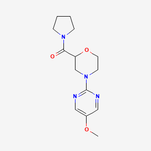 molecular formula C14H20N4O3 B6471823 4-(5-methoxypyrimidin-2-yl)-2-(pyrrolidine-1-carbonyl)morpholine CAS No. 2640962-53-2