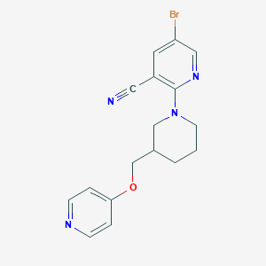 5-bromo-2-{3-[(pyridin-4-yloxy)methyl]piperidin-1-yl}pyridine-3-carbonitrile