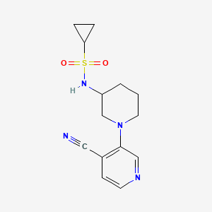 molecular formula C14H18N4O2S B6471843 N-[1-(4-cyanopyridin-3-yl)piperidin-3-yl]cyclopropanesulfonamide CAS No. 2640972-74-1