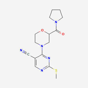 2-(methylsulfanyl)-4-[2-(pyrrolidine-1-carbonyl)morpholin-4-yl]pyrimidine-5-carbonitrile