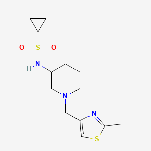 molecular formula C13H21N3O2S2 B6471854 N-{1-[(2-methyl-1,3-thiazol-4-yl)methyl]piperidin-3-yl}cyclopropanesulfonamide CAS No. 2640975-42-2