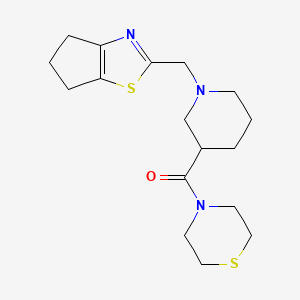 molecular formula C17H25N3OS2 B6471861 4-[1-({4H,5H,6H-cyclopenta[d][1,3]thiazol-2-yl}methyl)piperidine-3-carbonyl]thiomorpholine CAS No. 2640975-60-4