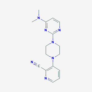 molecular formula C16H19N7 B6471886 3-{4-[4-(dimethylamino)pyrimidin-2-yl]piperazin-1-yl}pyridine-2-carbonitrile CAS No. 2640903-06-4