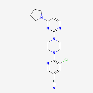 5-chloro-6-{4-[4-(pyrrolidin-1-yl)pyrimidin-2-yl]piperazin-1-yl}pyridine-3-carbonitrile