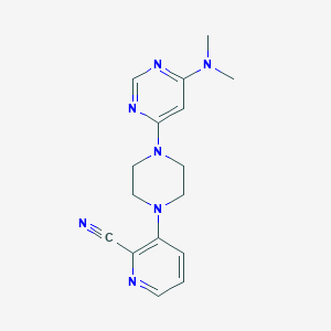 molecular formula C16H19N7 B6471914 3-{4-[6-(dimethylamino)pyrimidin-4-yl]piperazin-1-yl}pyridine-2-carbonitrile CAS No. 2640821-98-1