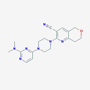 molecular formula C19H23N7O B6471955 2-{4-[2-(dimethylamino)pyrimidin-4-yl]piperazin-1-yl}-5H,7H,8H-pyrano[4,3-b]pyridine-3-carbonitrile CAS No. 2640955-68-4