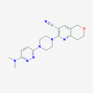 2-{4-[6-(dimethylamino)pyridazin-3-yl]piperazin-1-yl}-5H,7H,8H-pyrano[4,3-b]pyridine-3-carbonitrile