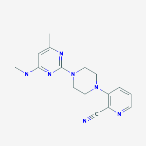 molecular formula C17H21N7 B6472001 3-{4-[4-(dimethylamino)-6-methylpyrimidin-2-yl]piperazin-1-yl}pyridine-2-carbonitrile CAS No. 2640873-51-2