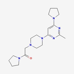 2-{4-[2-methyl-6-(pyrrolidin-1-yl)pyrimidin-4-yl]piperazin-1-yl}-1-(pyrrolidin-1-yl)ethan-1-one