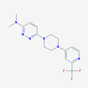 molecular formula C16H19F3N6 B6472038 N,N-dimethyl-6-{4-[2-(trifluoromethyl)pyridin-4-yl]piperazin-1-yl}pyridazin-3-amine CAS No. 2640886-63-9