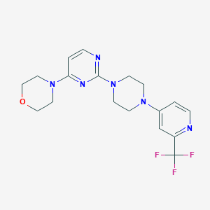 molecular formula C18H21F3N6O B6472103 4-(2-{4-[2-(trifluoromethyl)pyridin-4-yl]piperazin-1-yl}pyrimidin-4-yl)morpholine CAS No. 2640889-43-4