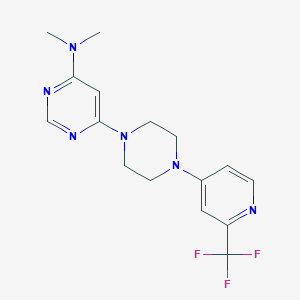 molecular formula C16H19F3N6 B6472117 N,N-dimethyl-6-{4-[2-(trifluoromethyl)pyridin-4-yl]piperazin-1-yl}pyrimidin-4-amine CAS No. 2640885-65-8