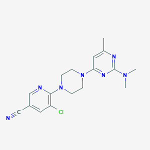 5-chloro-6-{4-[2-(dimethylamino)-6-methylpyrimidin-4-yl]piperazin-1-yl}pyridine-3-carbonitrile