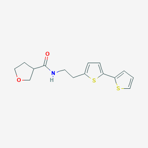 molecular formula C15H17NO2S2 B6472148 N-(2-{[2,2'-bithiophene]-5-yl}ethyl)oxolane-3-carboxamide CAS No. 2640815-02-5