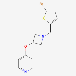 molecular formula C13H13BrN2OS B6472163 4-({1-[(5-bromothiophen-2-yl)methyl]azetidin-3-yl}oxy)pyridine CAS No. 2640845-25-4