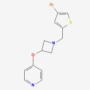 molecular formula C13H13BrN2OS B6472168 4-({1-[(4-bromothiophen-2-yl)methyl]azetidin-3-yl}oxy)pyridine CAS No. 2640973-92-6