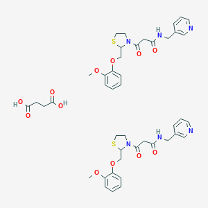 butanedioic acid;3-[2-[(2-methoxyphenoxy)methyl]-1,3-thiazolidin-3-yl]-3-oxo-N-(pyridin-3-ylmethyl)propanamide