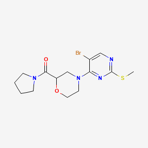 4-[5-bromo-2-(methylsulfanyl)pyrimidin-4-yl]-2-(pyrrolidine-1-carbonyl)morpholine