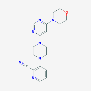 molecular formula C18H21N7O B6472225 3-{4-[6-(morpholin-4-yl)pyrimidin-4-yl]piperazin-1-yl}pyridine-2-carbonitrile CAS No. 2640954-70-5