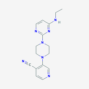 molecular formula C16H19N7 B6472279 3-{4-[4-(ethylamino)pyrimidin-2-yl]piperazin-1-yl}pyridine-4-carbonitrile CAS No. 2640881-87-2