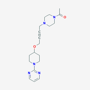 molecular formula C19H27N5O2 B6472300 1-[4-(4-{[1-(pyrimidin-2-yl)piperidin-4-yl]oxy}but-2-yn-1-yl)piperazin-1-yl]ethan-1-one CAS No. 2640961-56-2