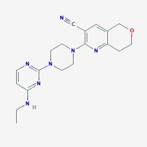 molecular formula C19H23N7O B6472315 2-{4-[4-(ethylamino)pyrimidin-2-yl]piperazin-1-yl}-5H,7H,8H-pyrano[4,3-b]pyridine-3-carbonitrile CAS No. 2640823-02-3