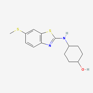 molecular formula C14H18N2OS2 B6472329 4-{[6-(methylsulfanyl)-1,3-benzothiazol-2-yl]amino}cyclohexan-1-ol CAS No. 2640845-32-3