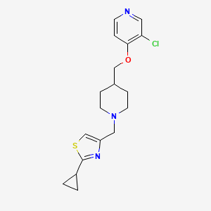 3-chloro-4-({1-[(2-cyclopropyl-1,3-thiazol-4-yl)methyl]piperidin-4-yl}methoxy)pyridine