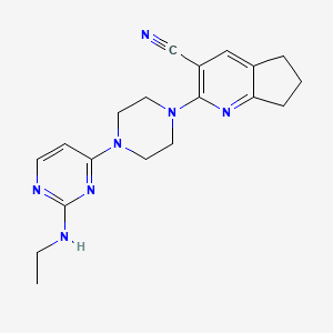 2-{4-[2-(ethylamino)pyrimidin-4-yl]piperazin-1-yl}-5H,6H,7H-cyclopenta[b]pyridine-3-carbonitrile