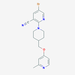 molecular formula C18H19BrN4O B6472443 5-bromo-2-(4-{[(2-methylpyridin-4-yl)oxy]methyl}piperidin-1-yl)pyridine-3-carbonitrile CAS No. 2640865-66-1