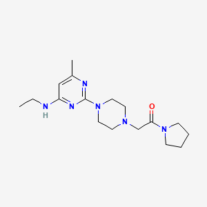 2-{4-[4-(ethylamino)-6-methylpyrimidin-2-yl]piperazin-1-yl}-1-(pyrrolidin-1-yl)ethan-1-one