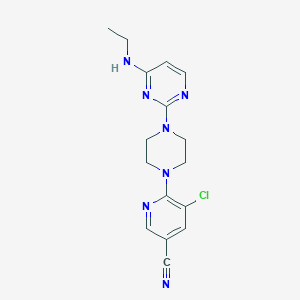 5-chloro-6-{4-[4-(ethylamino)pyrimidin-2-yl]piperazin-1-yl}pyridine-3-carbonitrile