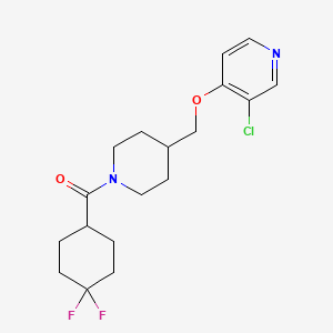 molecular formula C18H23ClF2N2O2 B6472563 3-chloro-4-{[1-(4,4-difluorocyclohexanecarbonyl)piperidin-4-yl]methoxy}pyridine CAS No. 2640893-29-2