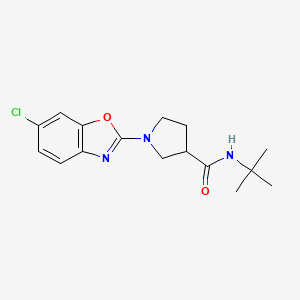 molecular formula C16H20ClN3O2 B6472567 N-tert-butyl-1-(6-chloro-1,3-benzoxazol-2-yl)pyrrolidine-3-carboxamide CAS No. 2640962-87-2